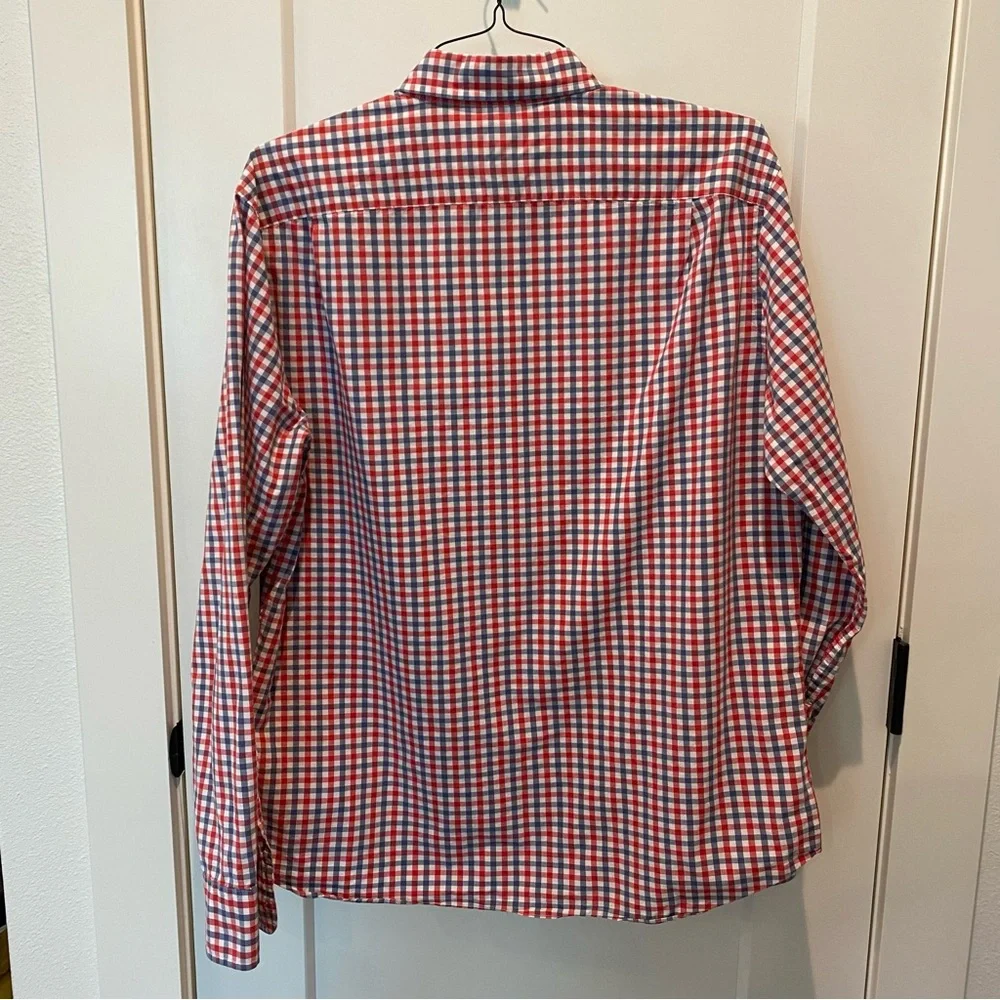 J Crew Men’s Long Sleeve Slim Fit Button Down Shirt.  XL.  Red/Blue/White Check. - Picture 6 of 8